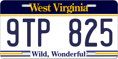WV license plate 9TP825