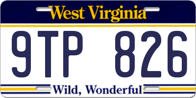 WV license plate 9TP826