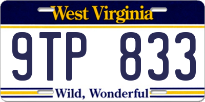WV license plate 9TP833