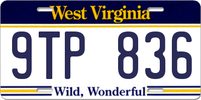 WV license plate 9TP836