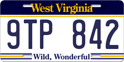 WV license plate 9TP842