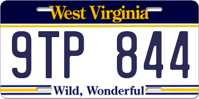 WV license plate 9TP844