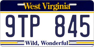 WV license plate 9TP845