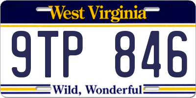 WV license plate 9TP846