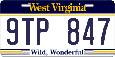 WV license plate 9TP847