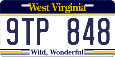 WV license plate 9TP848