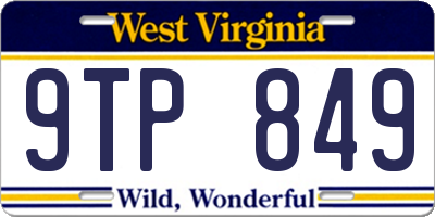 WV license plate 9TP849