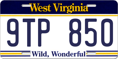 WV license plate 9TP850