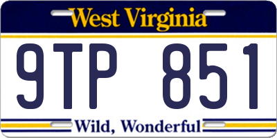 WV license plate 9TP851