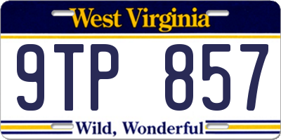 WV license plate 9TP857