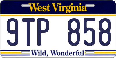WV license plate 9TP858