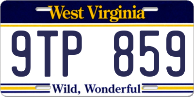 WV license plate 9TP859