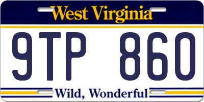 WV license plate 9TP860