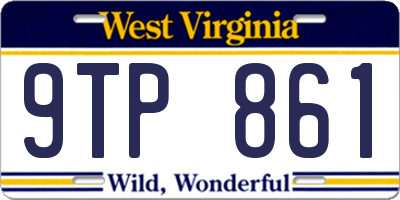 WV license plate 9TP861