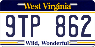 WV license plate 9TP862