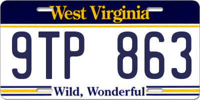 WV license plate 9TP863