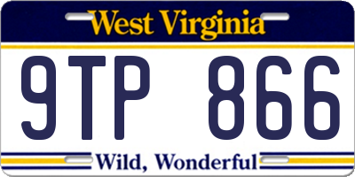 WV license plate 9TP866