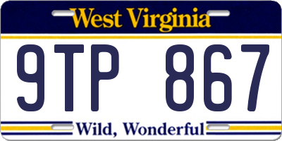 WV license plate 9TP867