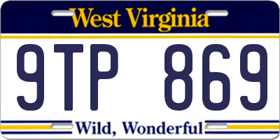 WV license plate 9TP869