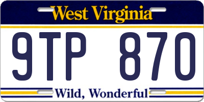 WV license plate 9TP870