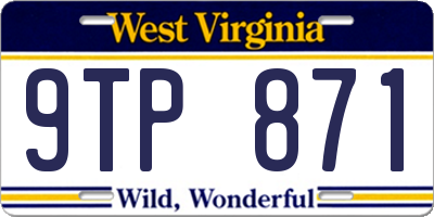 WV license plate 9TP871