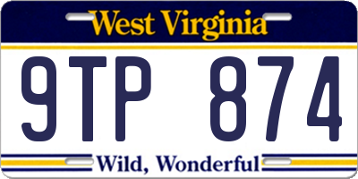 WV license plate 9TP874