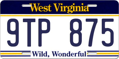 WV license plate 9TP875