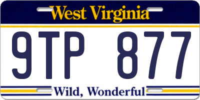 WV license plate 9TP877