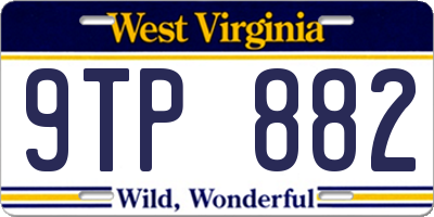 WV license plate 9TP882