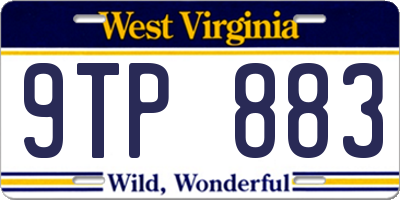 WV license plate 9TP883