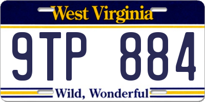 WV license plate 9TP884