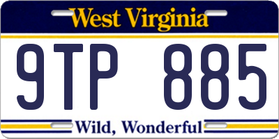 WV license plate 9TP885