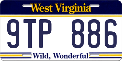 WV license plate 9TP886
