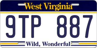 WV license plate 9TP887