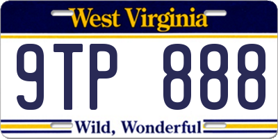 WV license plate 9TP888