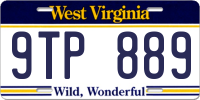 WV license plate 9TP889