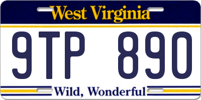 WV license plate 9TP890