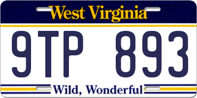 WV license plate 9TP893