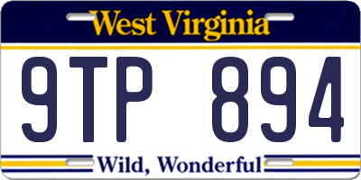 WV license plate 9TP894