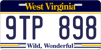 WV license plate 9TP898