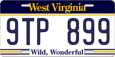 WV license plate 9TP899