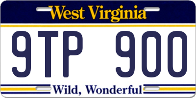 WV license plate 9TP900