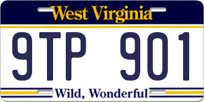 WV license plate 9TP901