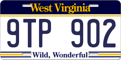 WV license plate 9TP902