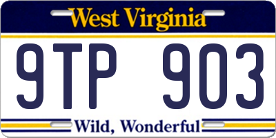 WV license plate 9TP903
