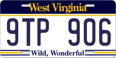 WV license plate 9TP906
