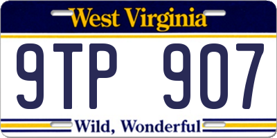 WV license plate 9TP907