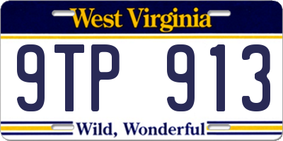 WV license plate 9TP913