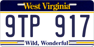WV license plate 9TP917
