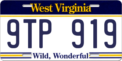 WV license plate 9TP919